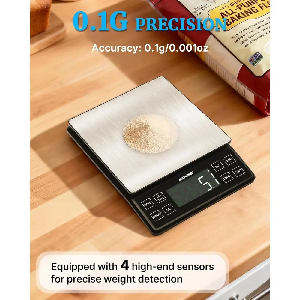 Food Kitchen Scale 11lb, Rechargeable Digital Scale with Nine Units